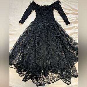 80’s/90’s Goth Lace Florencia Fiume Dress